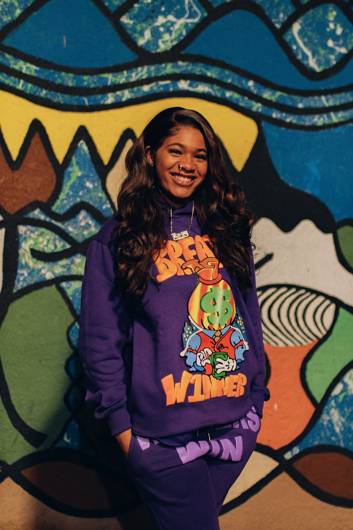 Purple “WINNERS WIN” Flare Sweatsuit