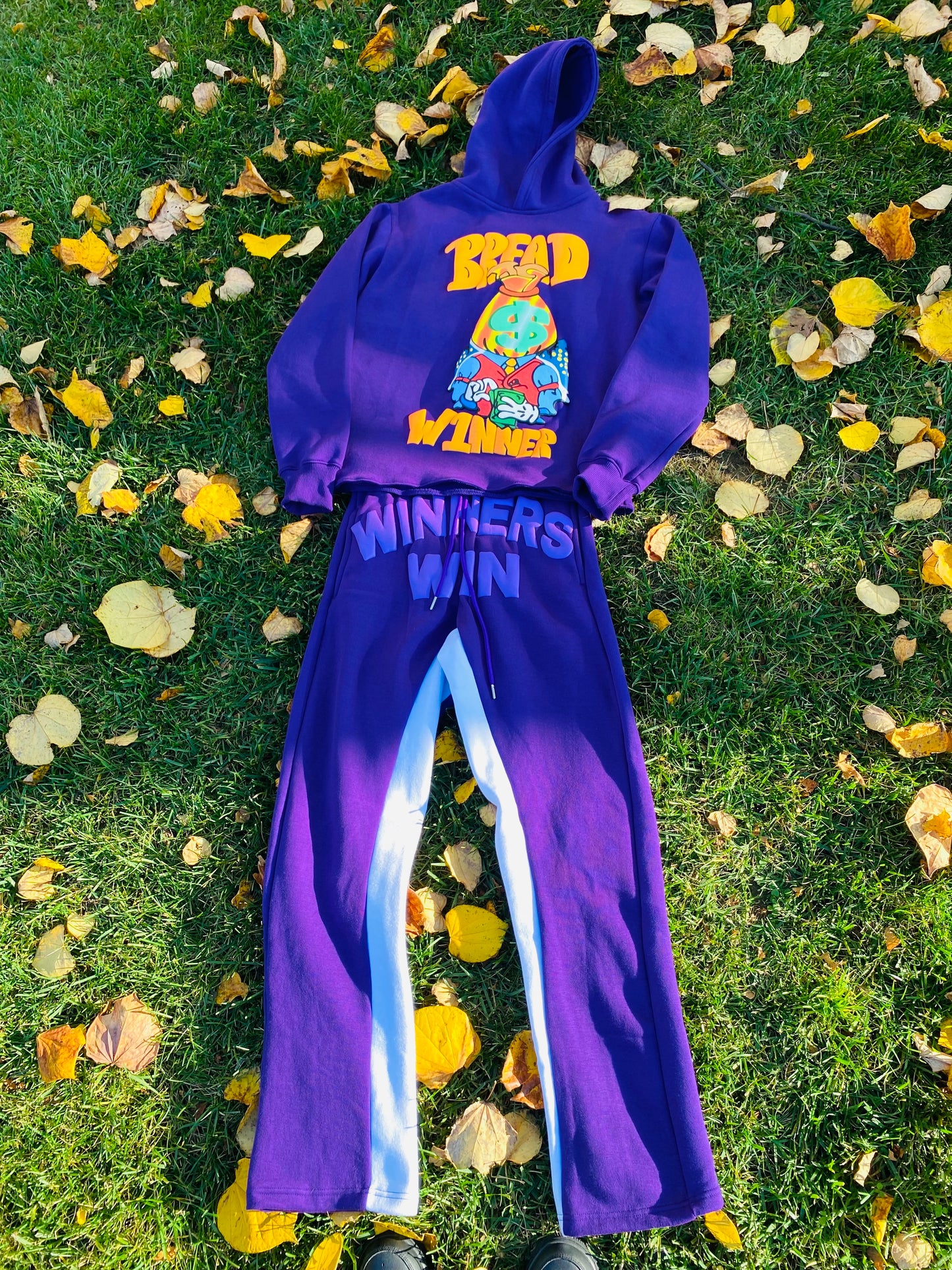 Purple “WINNERS WIN” Flare Sweatsuit